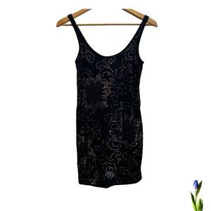 Express Black and Silver Sequins Mini Dress